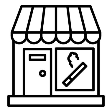 Satır tasarımında sigara kiosk simgesi.