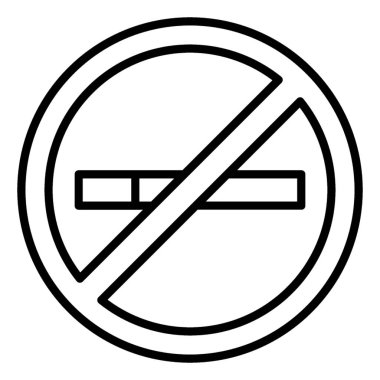 Yasak işareti içinde Duman, sigara simgesi durdurmak.