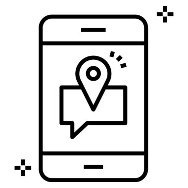 Mobil, çevrimiçi konum simgesinin içindeki konum işaretçisi.