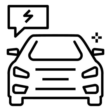 Beyaz arka planda yalıtılmış çizgi tasarımında araç simgesi.