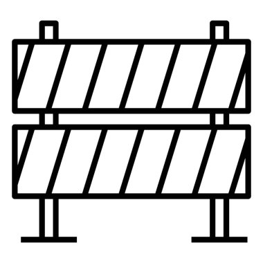 Çizgi tasarımında yol bariyeri simgesi.