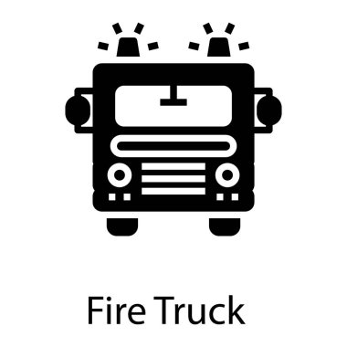 Glyph tasarımında itfaiye aracı vektörü 