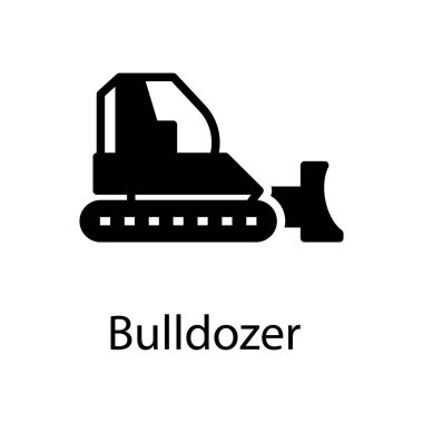 Glifler tasarımında endüstriyel buldozer vektörü