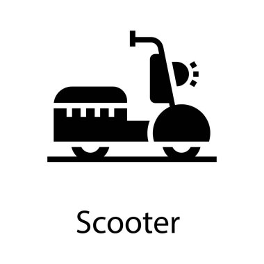 Glyph kişisel scooter vektör tasarımı 
