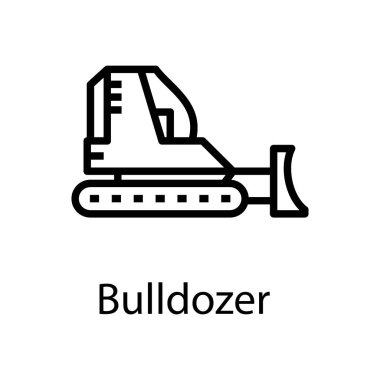 Çizgi tasarımında endüstriyel buldozer vektörü
