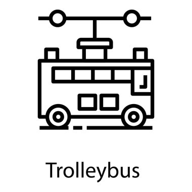 Hat troleybüs taşıma vektör tasarımı 