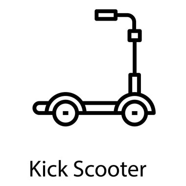 Line kick scooter vektör tasarımı 