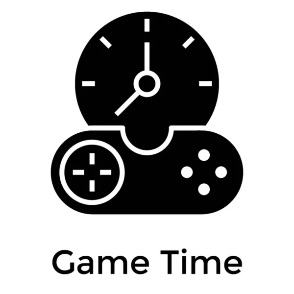 Spiel Zeit Symbol Glyphen Vektor — Stockvektor