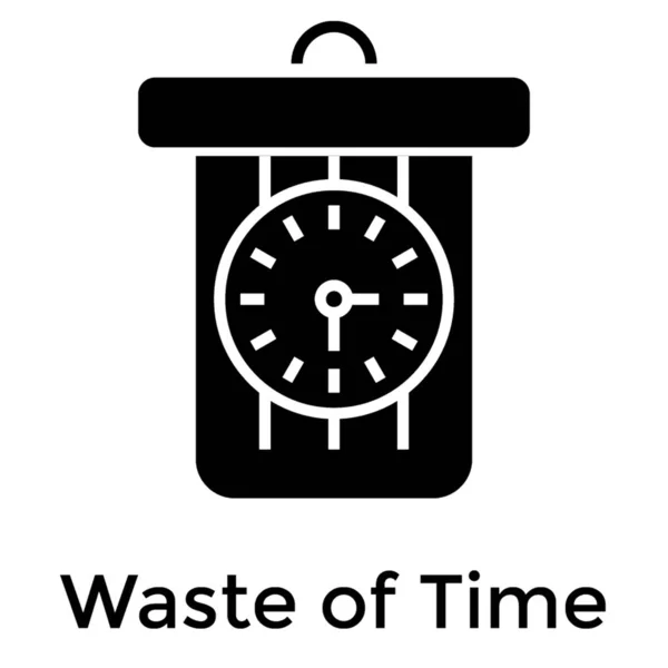 Icono Pérdida Tiempo Diseño Del Glifo — Vector de stock