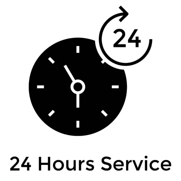 グリフベクトルの24時間サービスアイコン — ストックベクタ