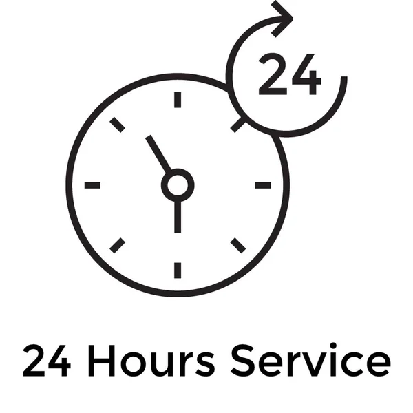 ラインベクトル内の24時間サービスアイコン — ストックベクタ
