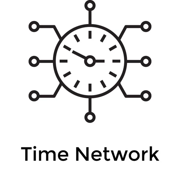 Icono Red Tiempo Línea Vector — Vector de stock