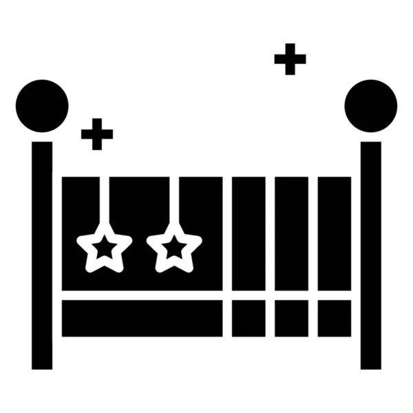 Babybett Babybett Glyphen Symbol — Stockvektor