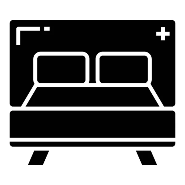 Wohnzimmermöbel Bett Glyphen Symbol — Stockvektor