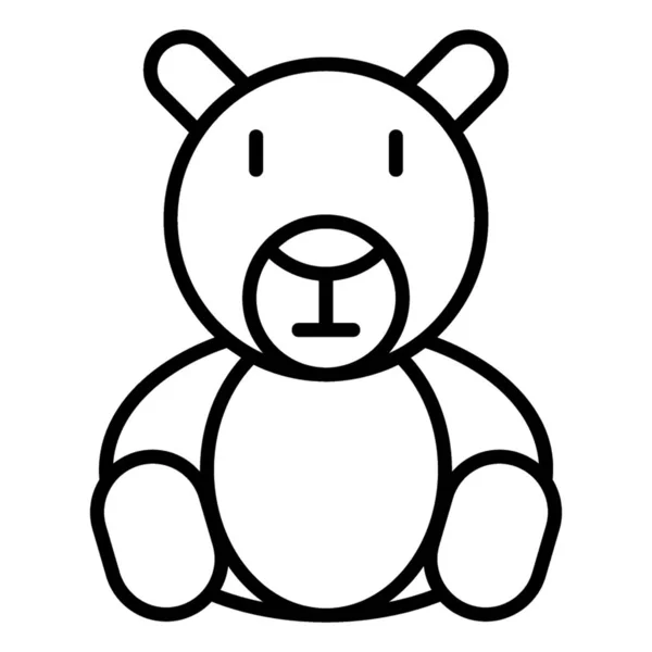 Teddy Bear Icon Line Design — Stock Vector