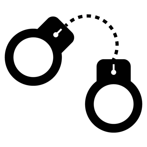 Handcuffs Icon Glyph Design — Stock Vector
