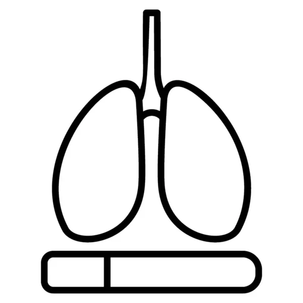 Lungs Human Body Organ Icon Line Design — Stock Vector