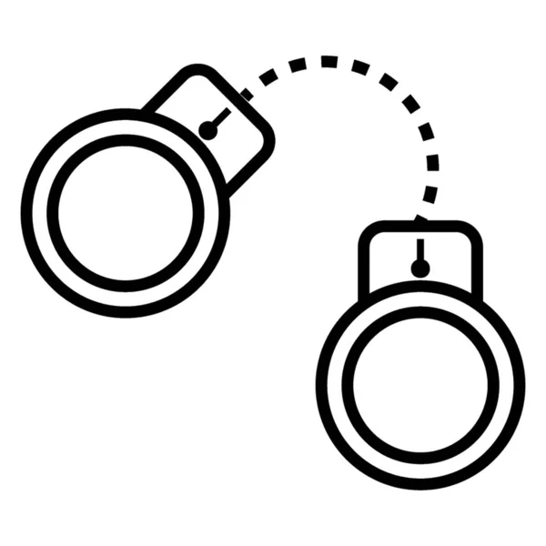 Handcuffs Icon Line Design — Stock Vector