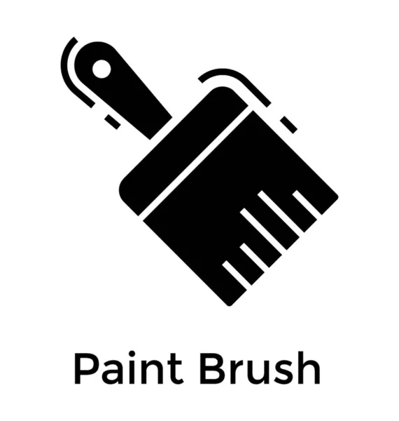 Paintbrush Icon Solid Design — Stock Vector