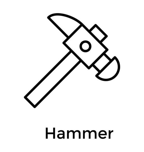 Hammer Icon Line Design — Stock Vector