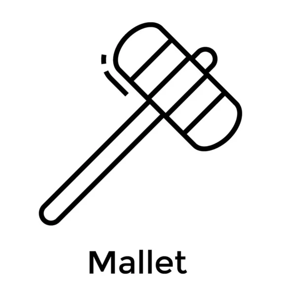 Mallet Icon Line Design — Stock Vector