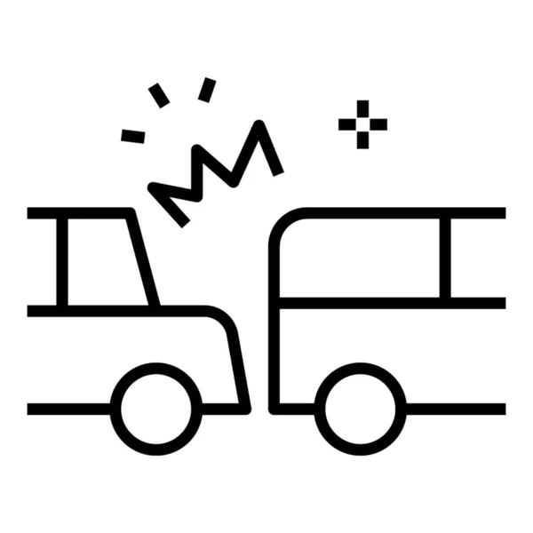 Two Vehicles Strike Road Road Accident Icon — Stock Vector
