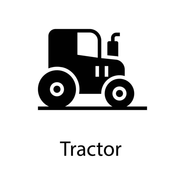 Vetor Trator Terra Para Agricultura Glifo — Vetor de Stock