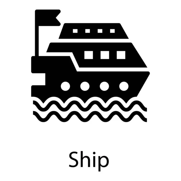 Katı Tasarımlı Yolcu Gemisi — Stok Vektör