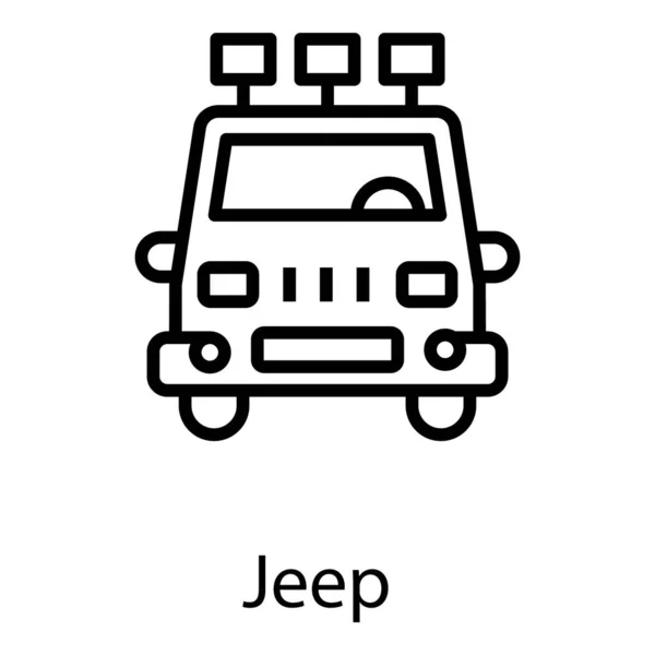 Vector Jeep Quadro Diseño Línea — Archivo Imágenes Vectoriales