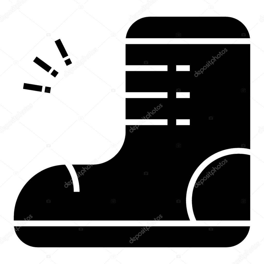 High boot in glyph icon 