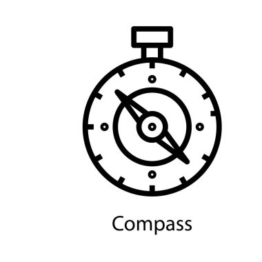 Çizgi tasarımında pusula gül vektörü 