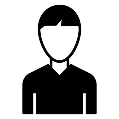 Adam avatar simgesi, dolu vektör tasarımı.