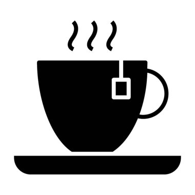 Katı tasarımda çay fincanı simgesi.
