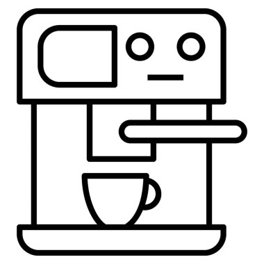 Satır tasarımında kahve makinesi simgesi.