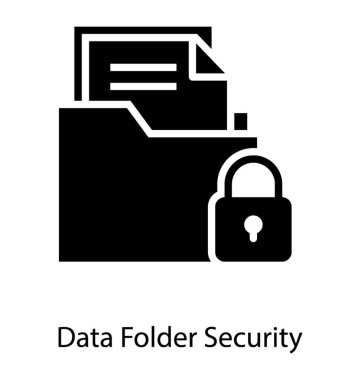Güvenli veri klasörü simgesi dolu tasarım