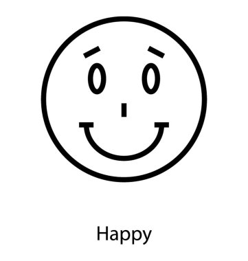 Mutlu emoji çizgi simgesi tasarımı 