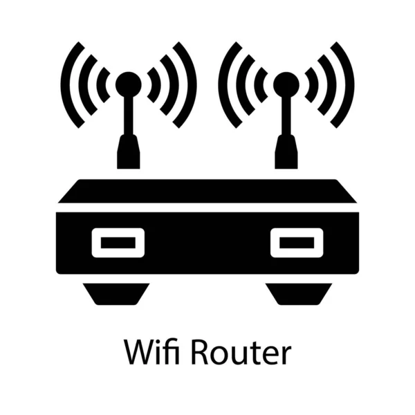 Vettore Router Wifi Nel Design Solido — Vettoriale Stock