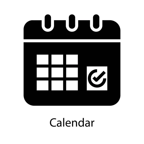 Ikona Kalendarza Zdarzeń Projekcie Glifów — Wektor stockowy