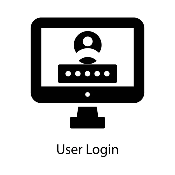 Vetor Login Usuário Design Sólido — Vetor de Stock