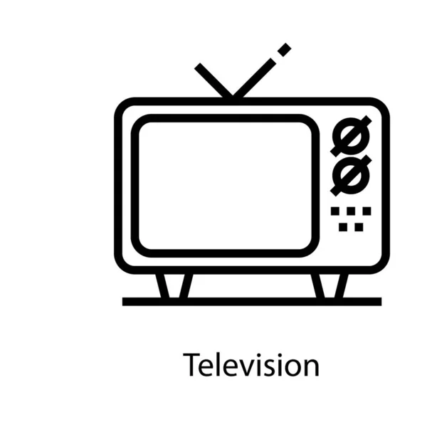 Vector Televisión Retro Diseño Línea — Archivo Imágenes Vectoriales
