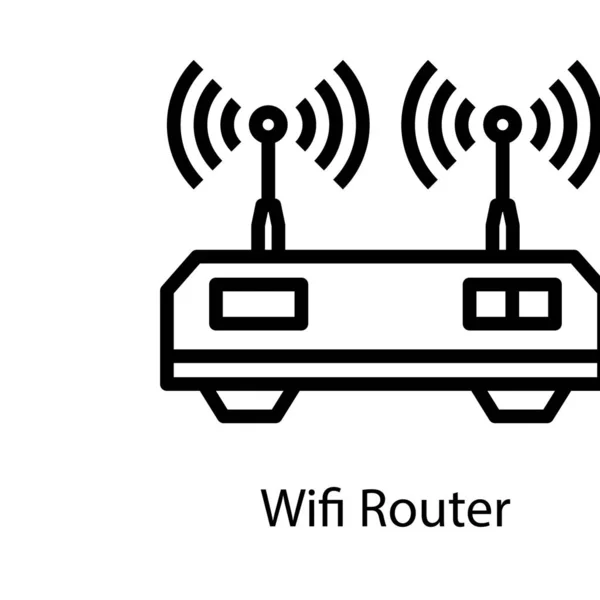 Wektor Routera Wifi Projektowaniu Linii — Wektor stockowy