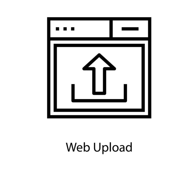 Vettore Upload Web Nel Design Della Linea — Vettoriale Stock