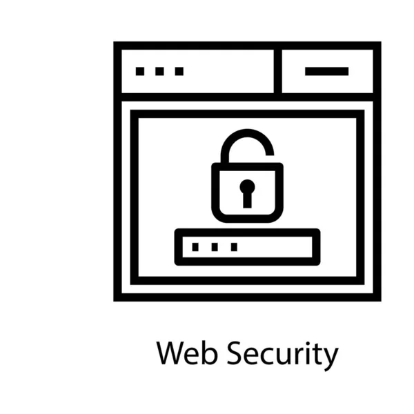 ラインデザインにおける Web セキュリティ ベクトル — ストックベクタ