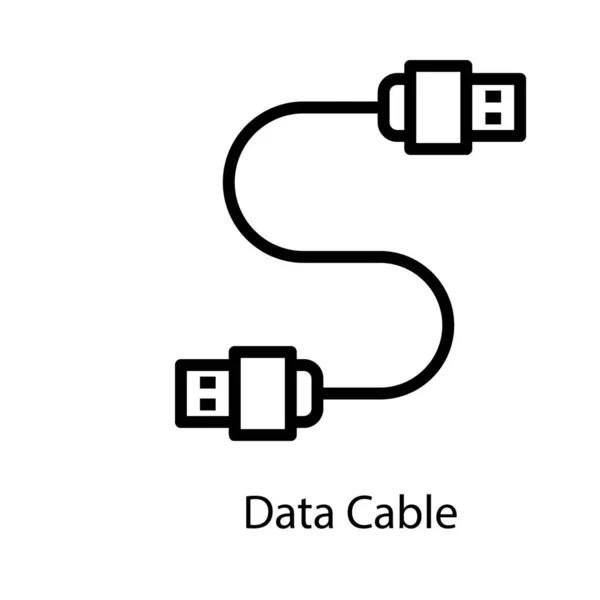 Icono Cable Conexión Usb Diseño Línea — Vector de stock