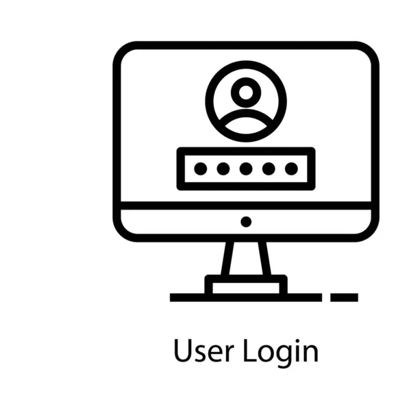 Benutzer Login Vektor Liniendesign — Stockvektor