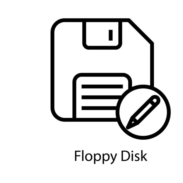 Diskettenspeicher Liniendesign — Stockvektor