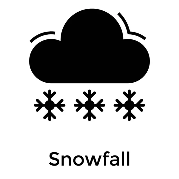 Schneefall Symbol Design Gefüllter Vektor — Stockvektor
