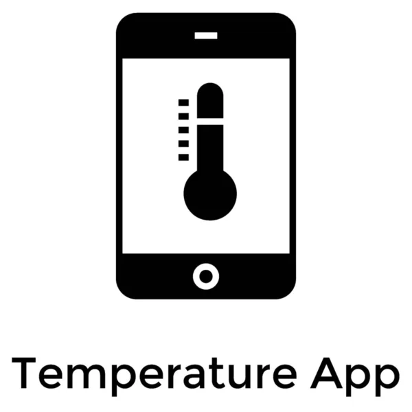 Temperatur App Gefüllter Vektor — Stockvektor