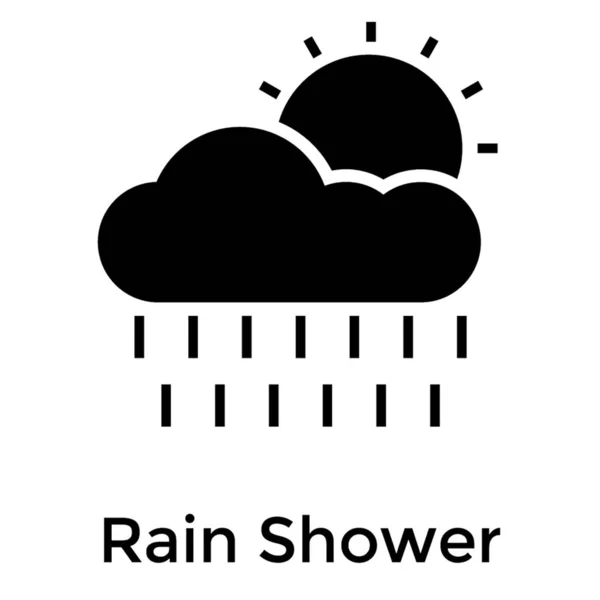 Rainshower Glyph Vektör Tasarımı — Stok Vektör