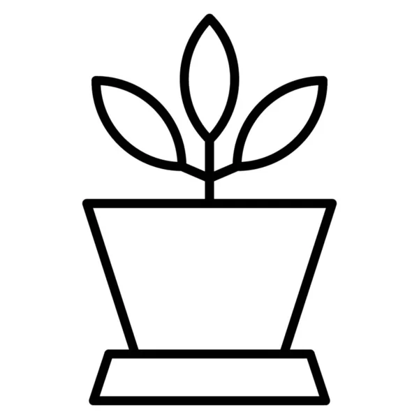 Εικονίδιο Δοχείου Φυτού Στη Σχεδίαση Γραμμής — Διανυσματικό Αρχείο